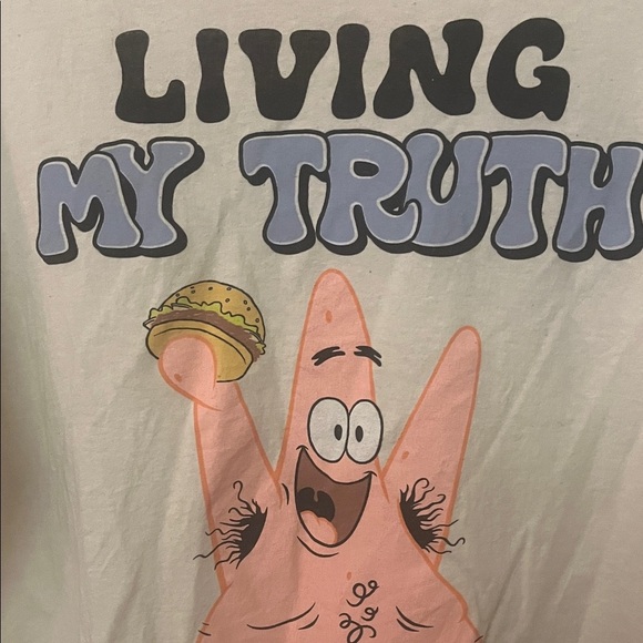 Nickelodeon Patrick Star 'Living My Truth' Tee - Cream and Pink size XL - Picture 3 of 8